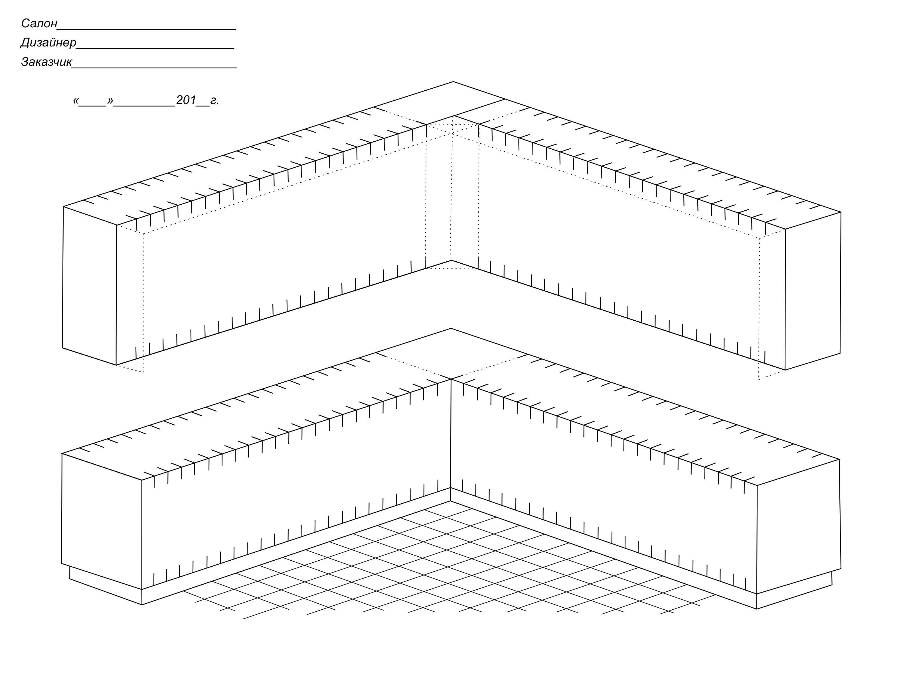 Бланк чертежа кухни угловой